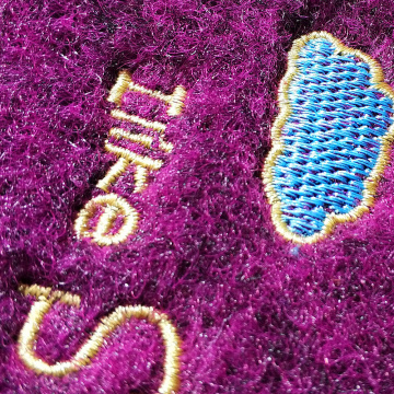 Shoe cleaning door mat with pattern embroidery safety