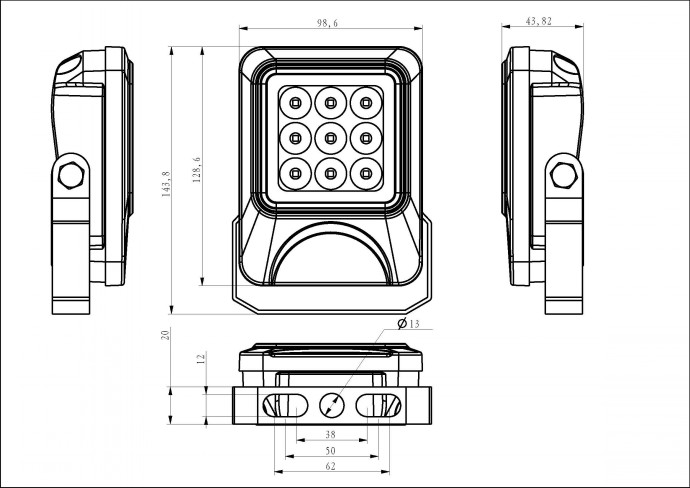 10W LED Flood Light Lens