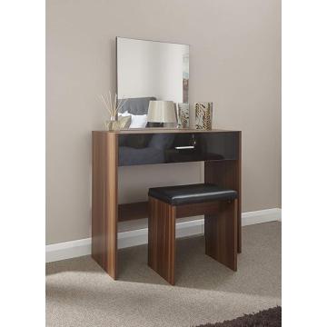 High Gloss Dressing Table & Stool Set with Mirror