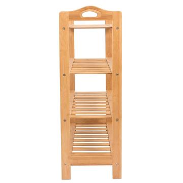 HOME Free Standing Bamboo Shoe Rack | 4 Tier | Wood | Closets and Entryway | Organizer | Fits 12 Pairs of Shoes