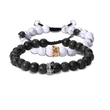 Crown natural stone beads bracelet