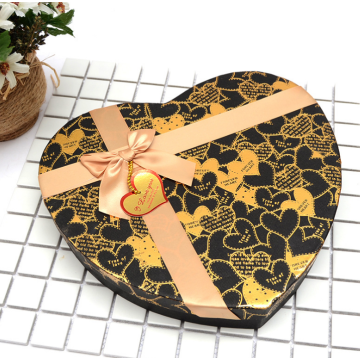 Empty heart shaped chocolate box