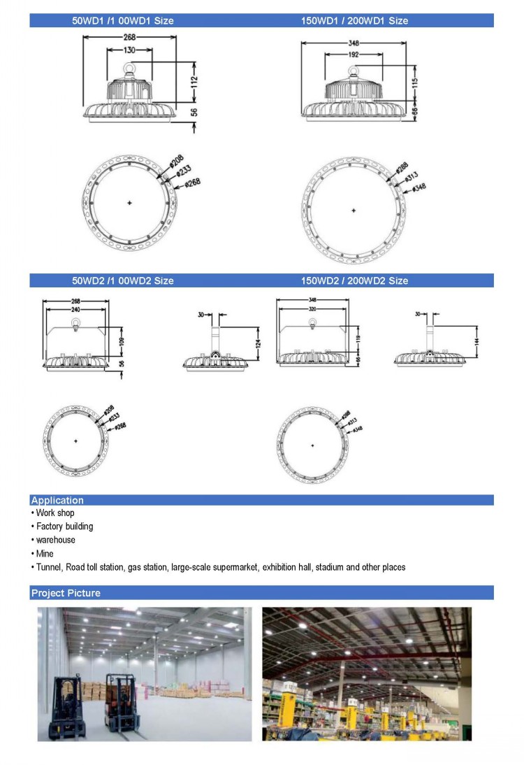 D Series UFO LED Bay Light Data sheet