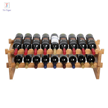 18 bottles bamboo material wine rack