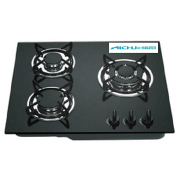 3 Burners Gas Stove Enamel Pan Support Hobs