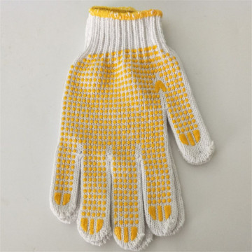 Cotton Knitted Gloves With One Side PVC Dots