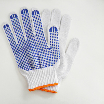 Cheap PVC Dotted White Cotton Work Glove