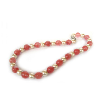 Pearl colour Hematite gemstone necklace