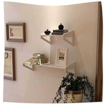 Wooden groceries free of punch wood wall hanging shelf