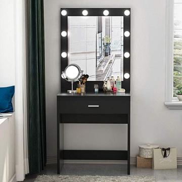 Factory cheap dressing mirror Mirrored Makeup Dresser Desk with LED Light
