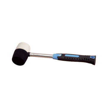 White and black rubber  steel handle 24oz