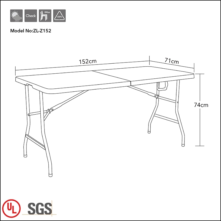 Outdoor Folding Table with Steel Frame