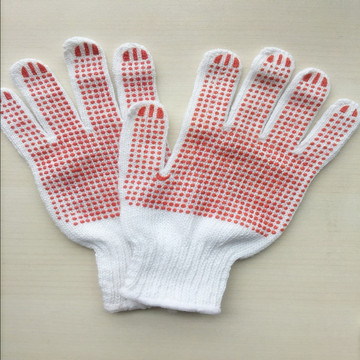 PVC Stripped Dotted Cotton Work Glove