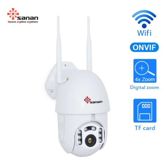 1080P 4X Zoom  PTZ IP WiFi Camera