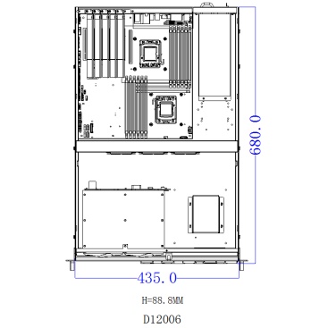 2U signal microcomputer monitoring server chassis