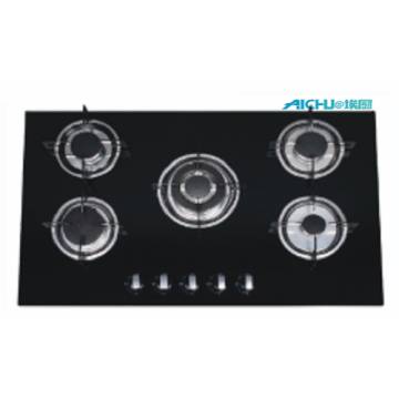 Built In Black Tempered Glass Gas Hob
