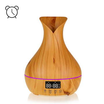 Wood Grain Alarm Clock Essential Oil Aroma Diffuser