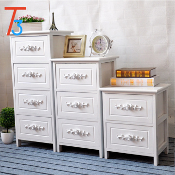 Bedroom with white wooden bedside table fashion drawer