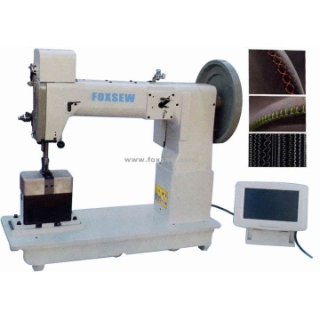 Heavy Duty Post Bed Triple Feed Ornamental Stitching Machine for Leather and Fabrics