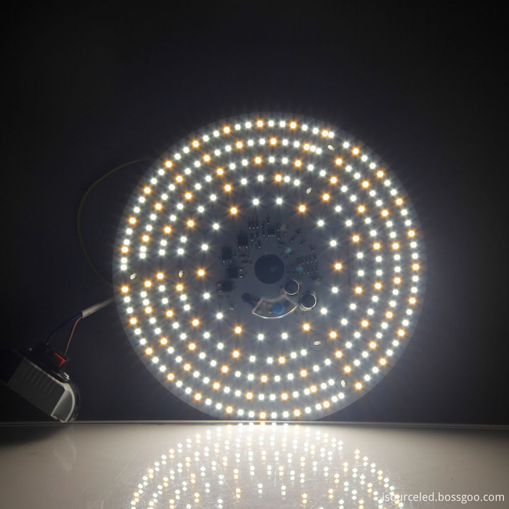 Colorable smd 2835 Round 24W AC LED Module lighting effect diagram