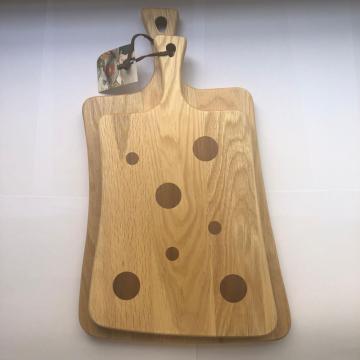 Oak wood cutting board with handle