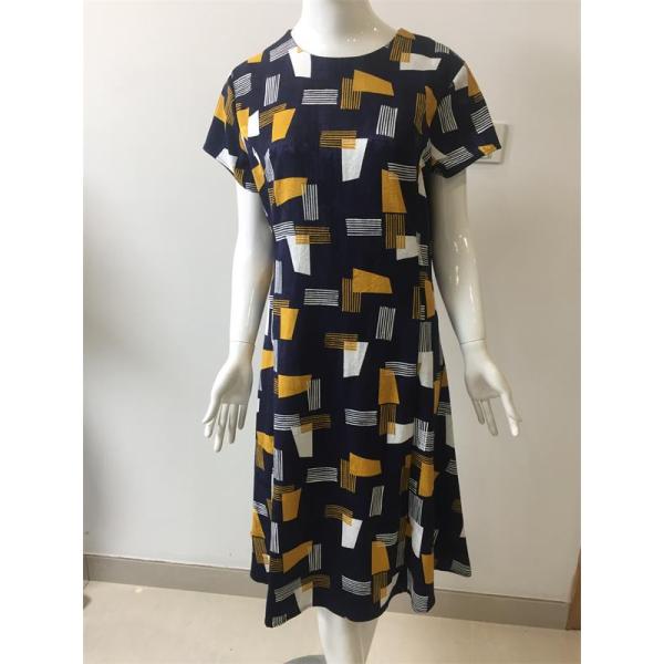 Printed and Jacquard Cotton/Viscose/Spandex Dress