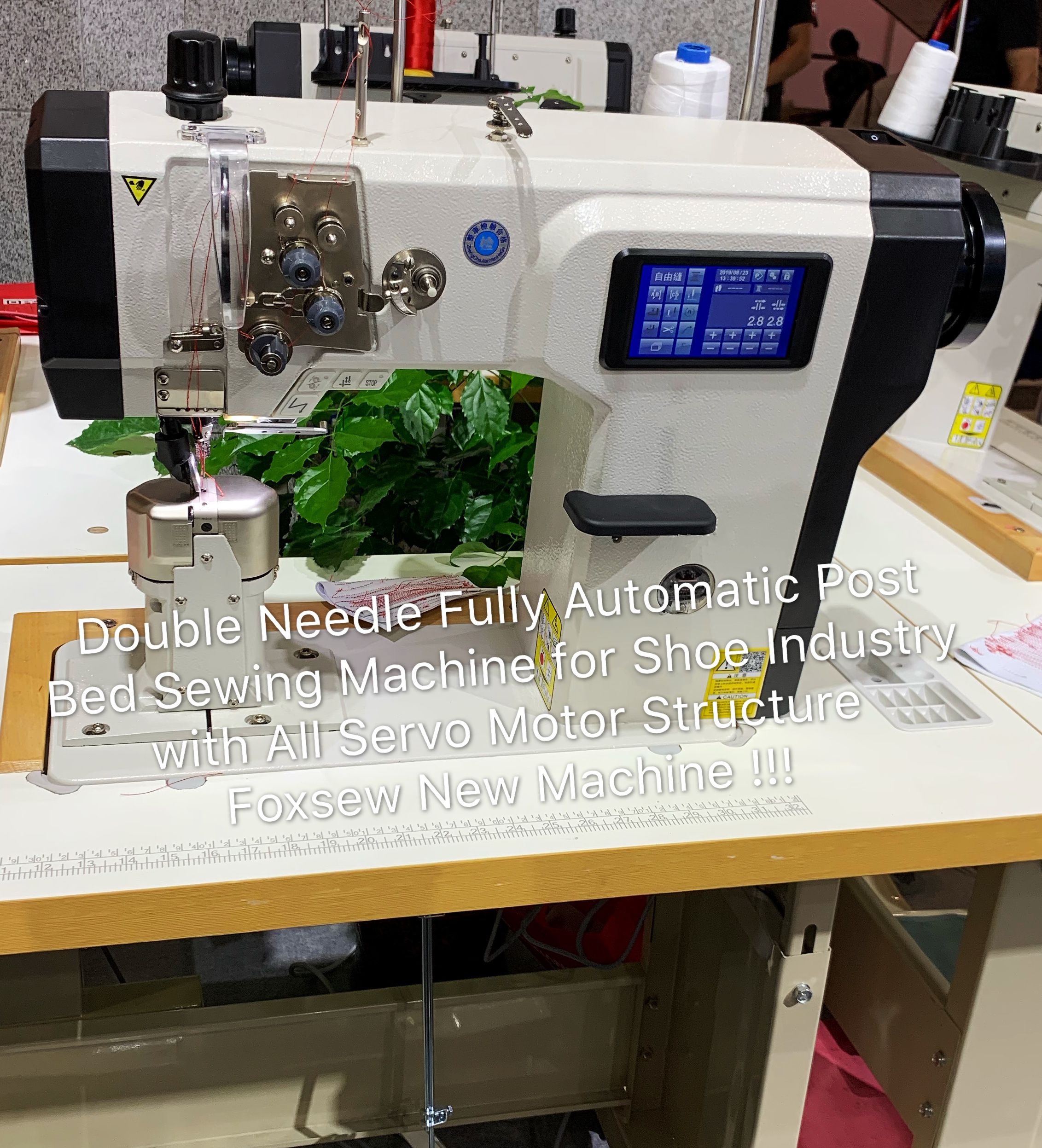 Double Needle Fully Automatic Post Bed Sewing Machine for Shoes Industry With all Servo Motor Strcture FOXSEW FX1892