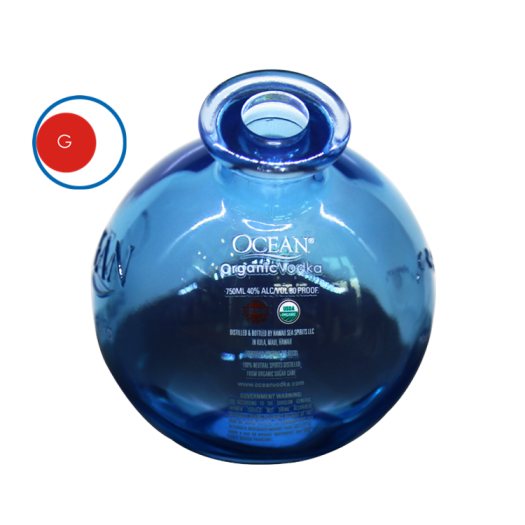 Blue Ocean Glass Vodka Bottle