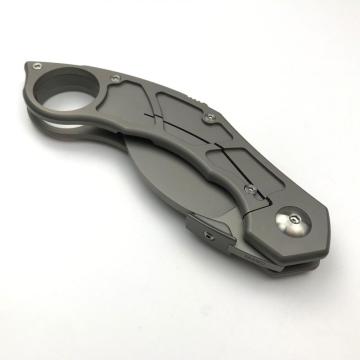 Titanium Handle Folding Pocket Knife Karambit Knife