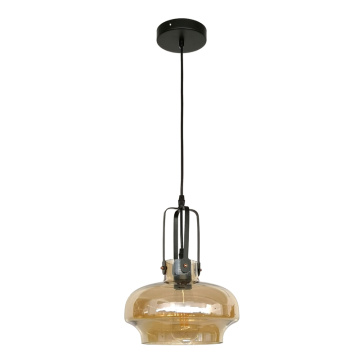 Glass pendant light with Amber color