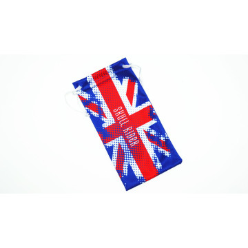 customizable microfiber drawstring cell phone pouch