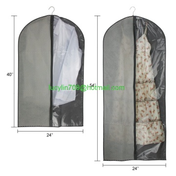 Travel Garment Bag Dust Cover Hanging Storage For Suits, Dresses, Clothes, Travel With Full strong Zipper and Clear Window,Set O