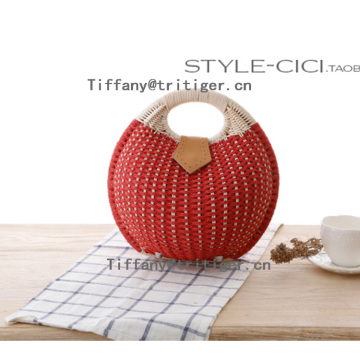 2017 new straw personality Fashion round shaped rattan straw bag