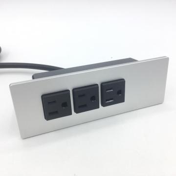 3 sockets recessed cover electrical power strip