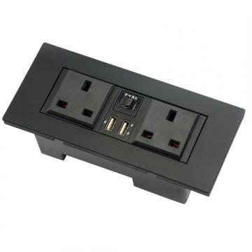 British Dual Power Outlets With Overload Protection&USB