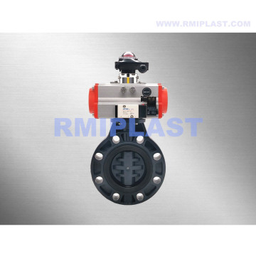 PVC Butterfly Valve Pneumatic Actuated Double Acting
