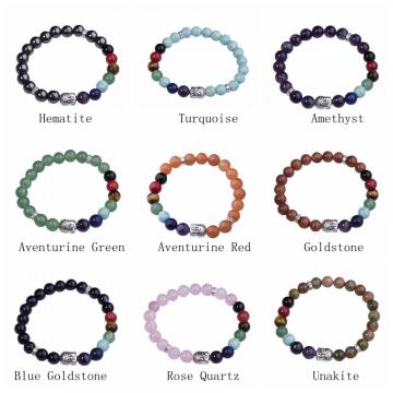 7 Chakra Gemstone Buddhism & Buddha Alloy Crystal Bracelet