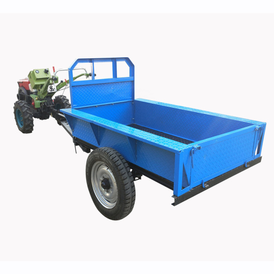 Two wheel small hand walking tractor trailer