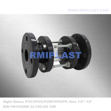 CPVC Sight Glass Flange Connection For Corrosive Liquid