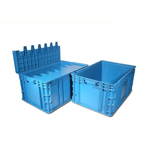Hinged lidded plastic crate moulds