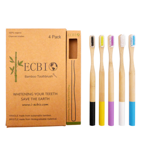 Quality Activated Charcoal Bamboo Toothbrush Round