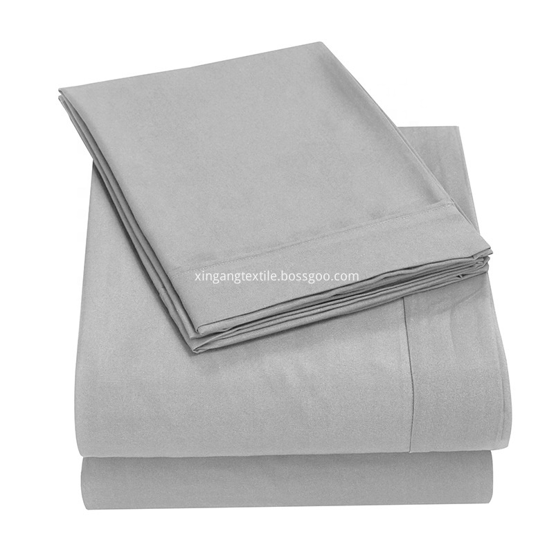 100polyester microfiber solid sheet set with pipping from China
