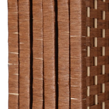 Handmade Weave Fiber brown White Diamond 4 Panel Room Divider
