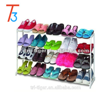 20 pair plastic and metal space saving free standing shoe rack