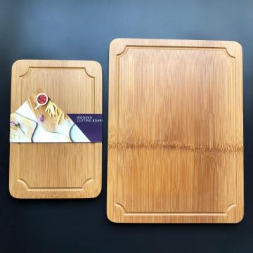 Bamboo rectangle​ cutting board with well