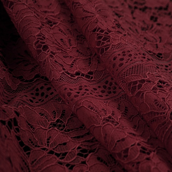 Red Floral Cotton Chantilly Lace