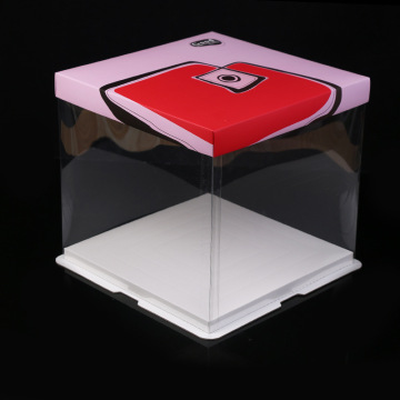 Transparent clear plastic cake box