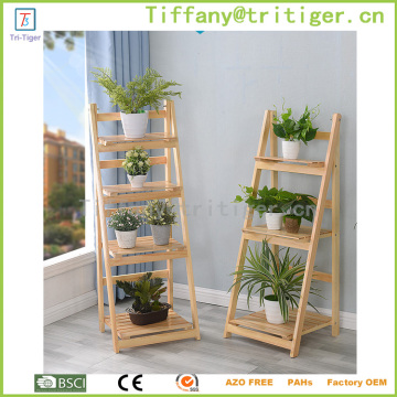 Wood ladder flower pot balcony frame flower plant folding flower shelf