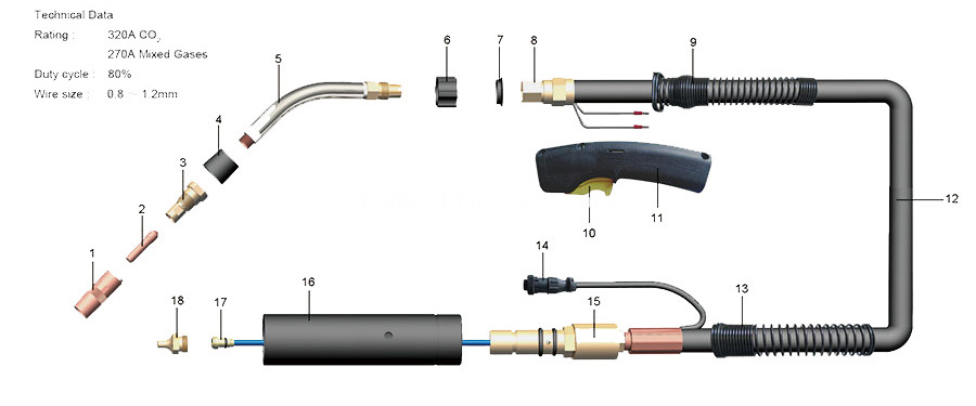 Q300 Migmag Welding Torch