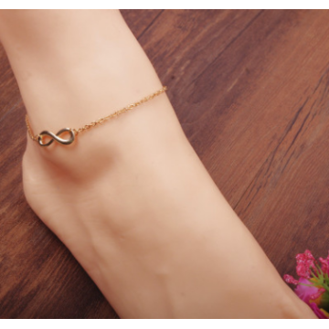 Golden 8 character pendant lady's foot chain Beach